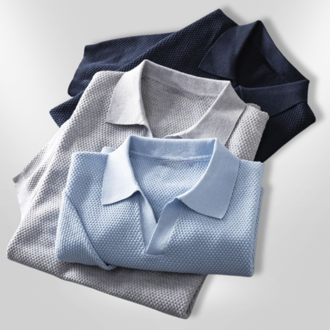 Herr Polo T-shirt Modern Passform Mjuk Jersey 6