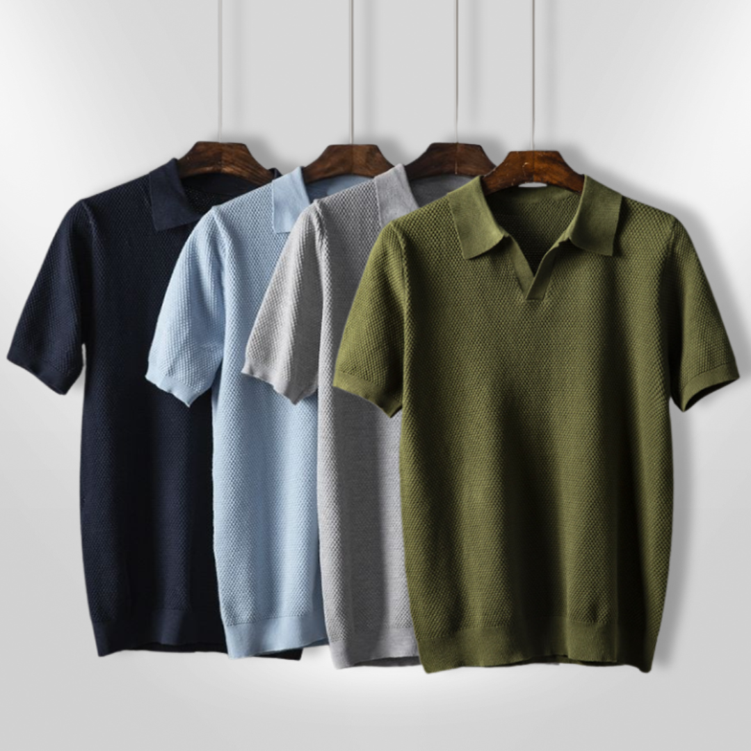 Herr Polo T-shirt Modern Passform Mjuk Jersey 7