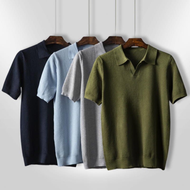 Herr Polo T-shirt Modern Passform Mjuk Jersey 7