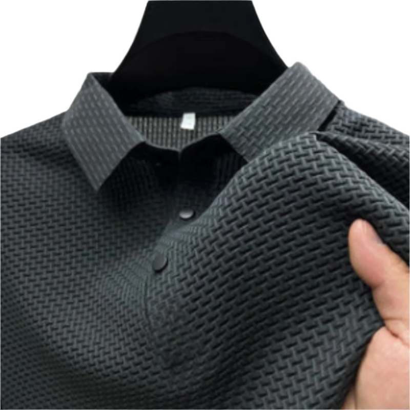 Herr Polo T-shirt Strukturerad Andningsbar Bomull 0