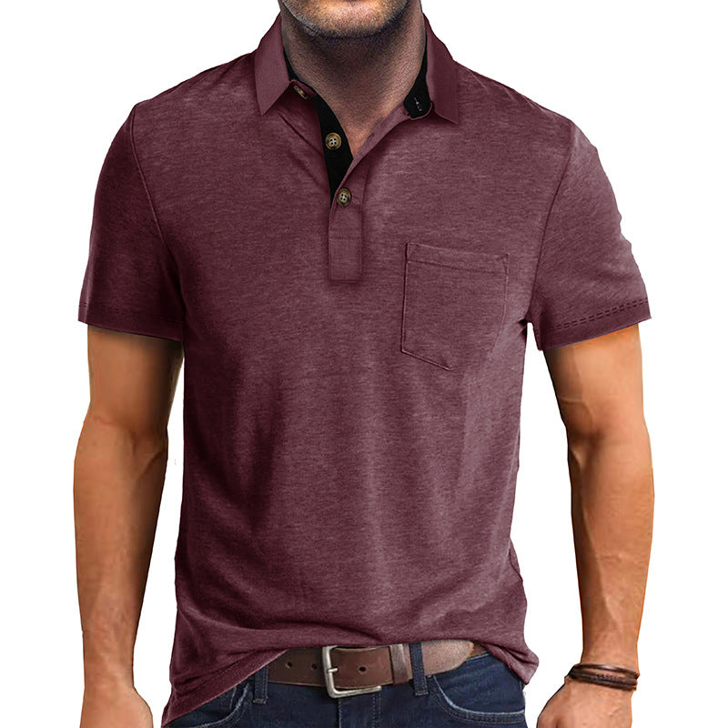 Herr Polohemd Klassisk Stil Modern Textil 10
