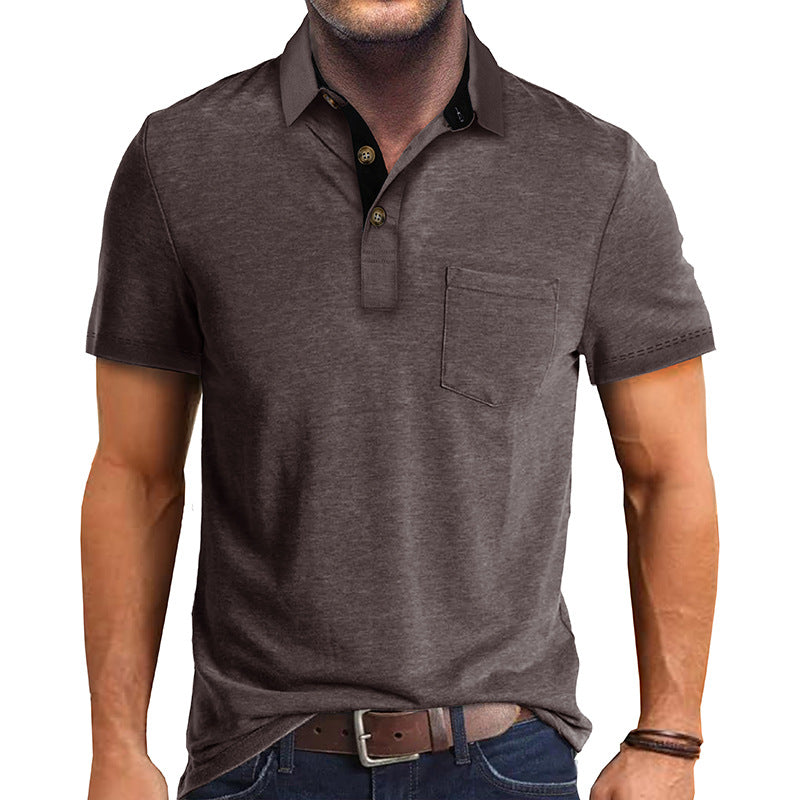 Herr Polohemd Klassisk Stil Modern Textil 12