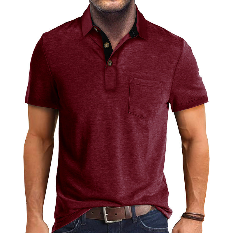 Herr Polohemd Klassisk Stil Modern Textil 13