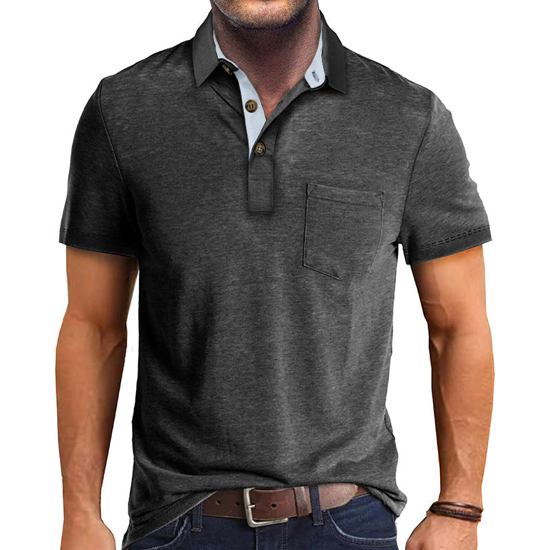 Herr Polohemd Klassisk Stil Modern Textil 14