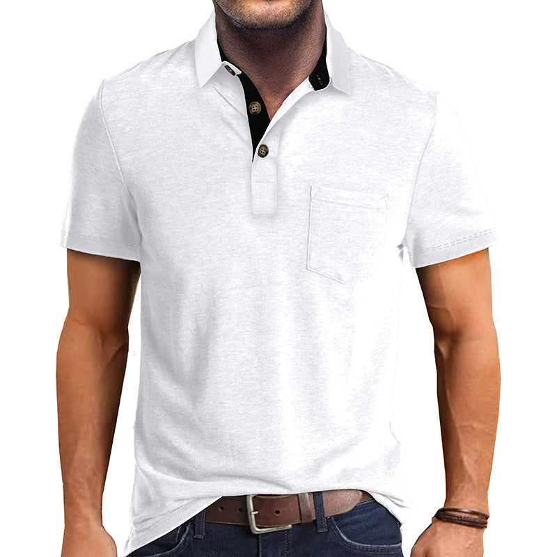 Herr Polohemd Klassisk Stil Modern Textil 1