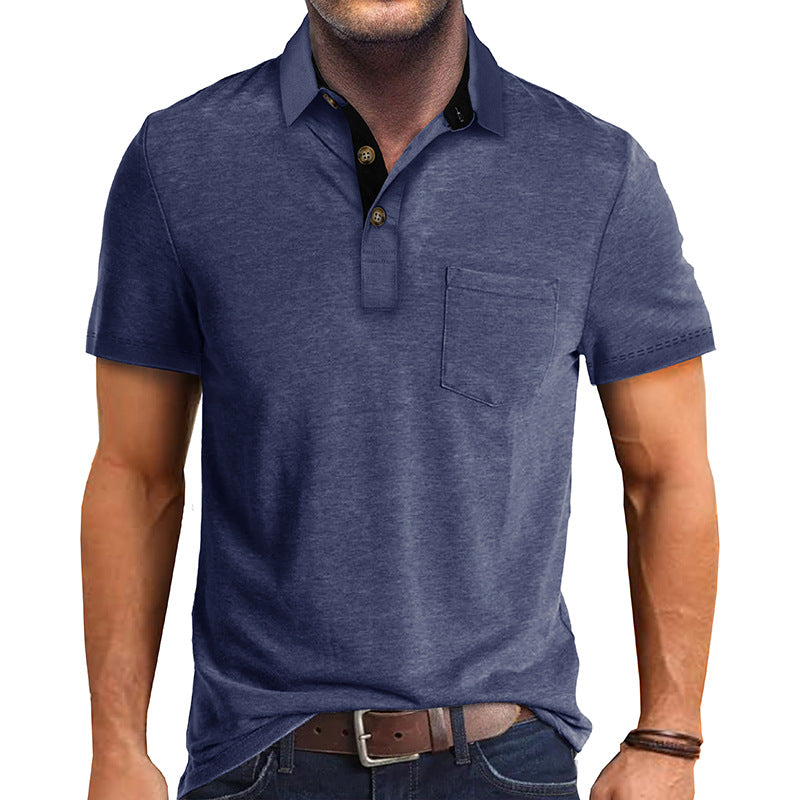 Herr Polohemd Klassisk Stil Modern Textil 5