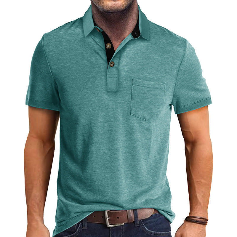 Herr Polohemd Klassisk Stil Modern Textil 6
