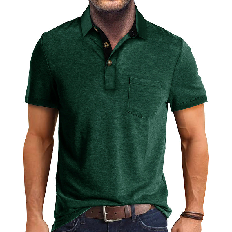Herr Polohemd Klassisk Stil Modern Textil 7