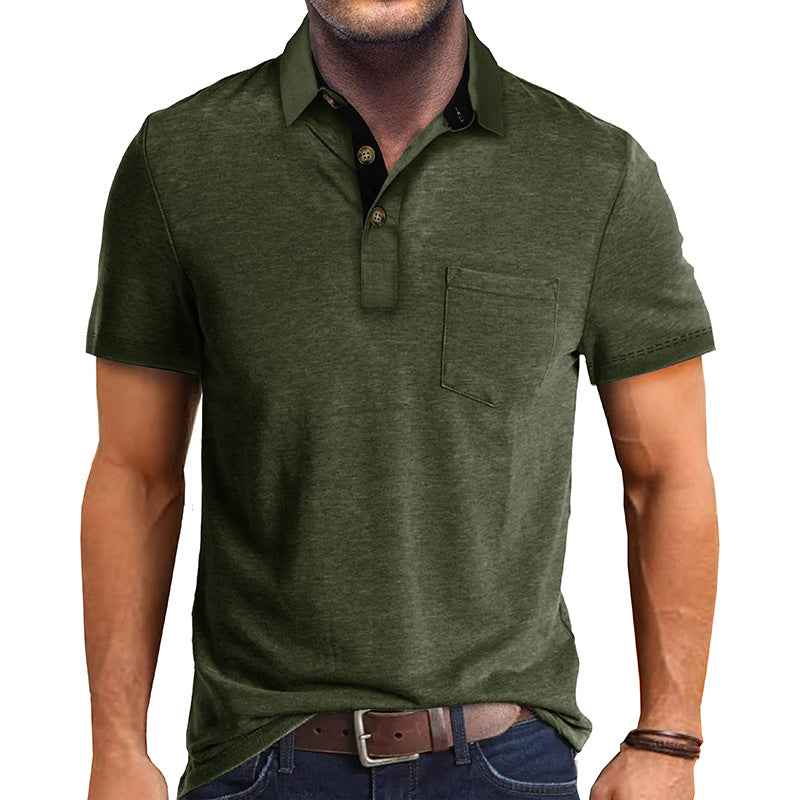 Herr Polohemd Klassisk Stil Modern Textil 8
