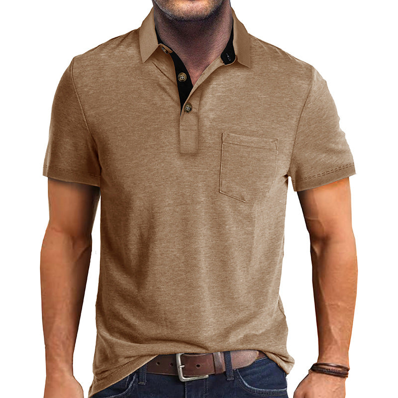 Herr Polohemd Klassisk Stil Modern Textil 9