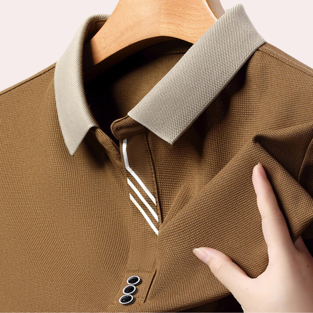 Herr Poloshirt med Lång Ärmar och Klassisk Stil 3