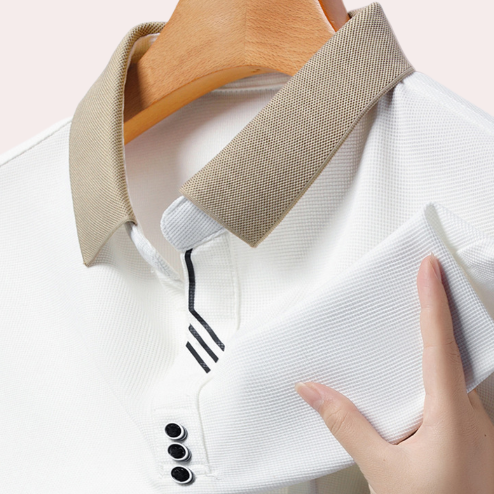 Herr Poloshirt med Lång Ärmar och Klassisk Stil 6