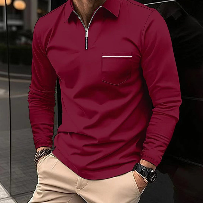 Herr Poloshirt med Långa Ärmar och Reverskrage 5