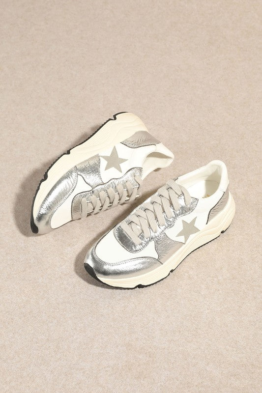 Herr Sneakers Casual Stil Athletic Silver 1
