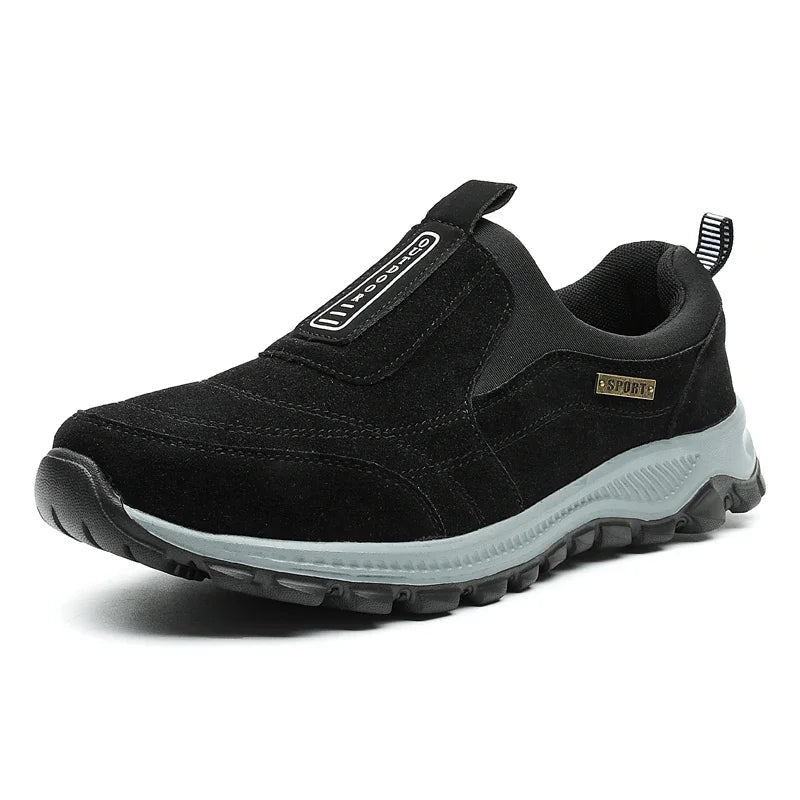 Herr Sneakers Slip-On Suede Läder För Utomhusvandring 7