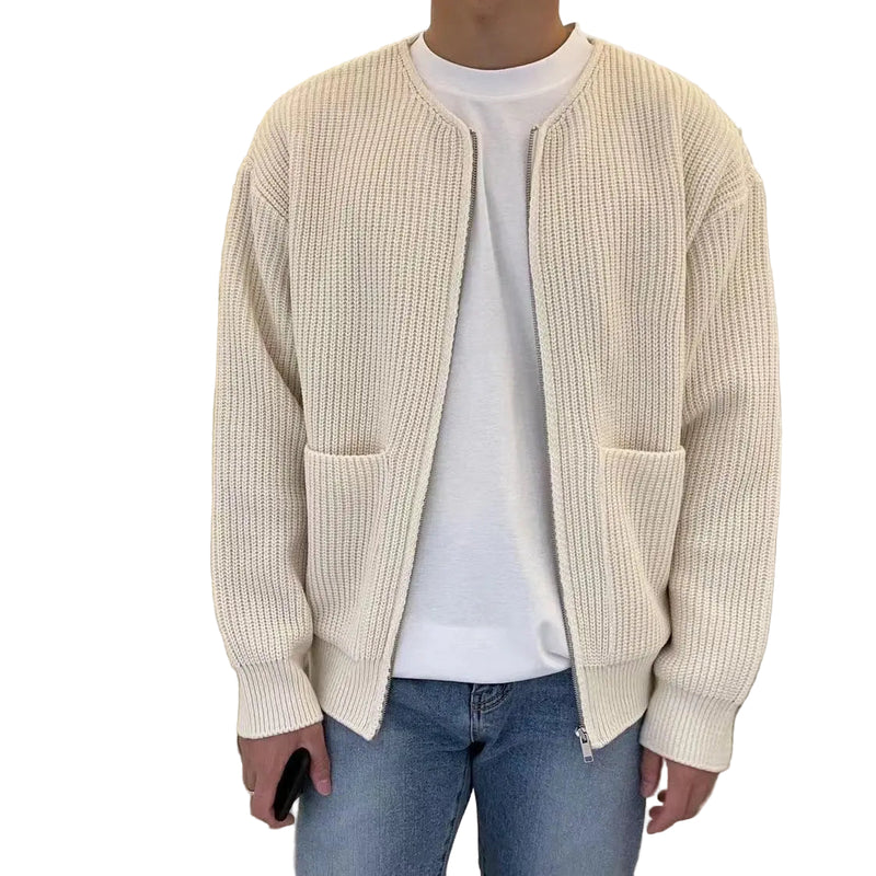 Herr Stickad Cardigan Modern Stil för Vardags och Fest 0