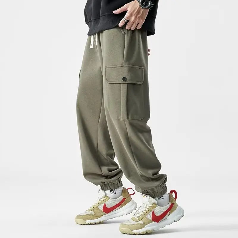 Herr Sweatpants Cargo Stil Premium Bomull 1