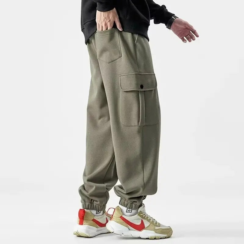 Herr Sweatpants Cargo Stil Premium Bomull 2