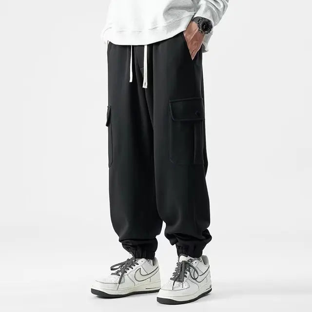 Herr Sweatpants Cargo Stil Premium Bomull 3