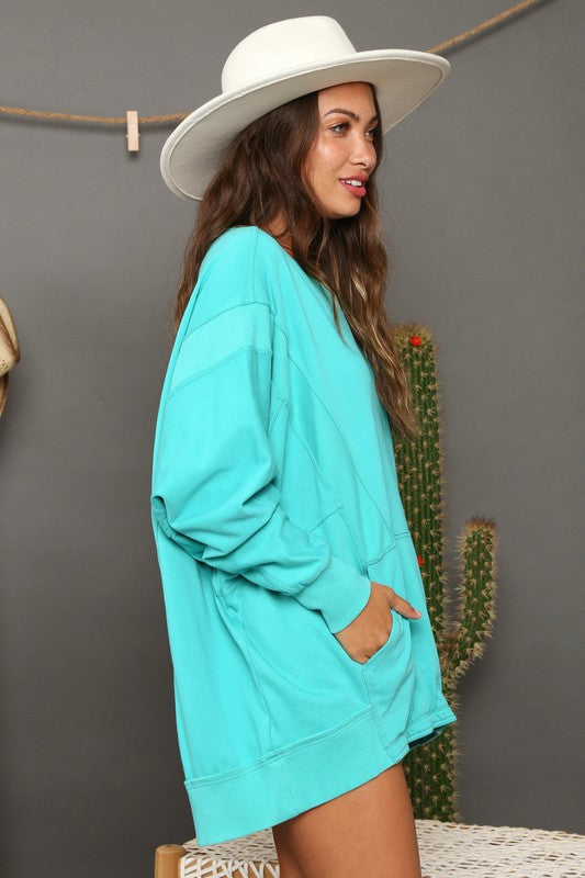 Herr Sweatshirt Kontrastfärgad Fransk Terry Mjuk Ledig Passform 2