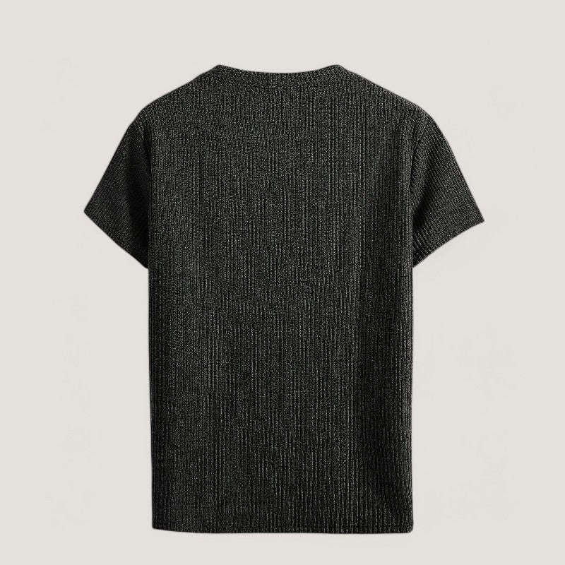 Herr T-shirt Kortärmad Jacquard Komfort Polyester 8