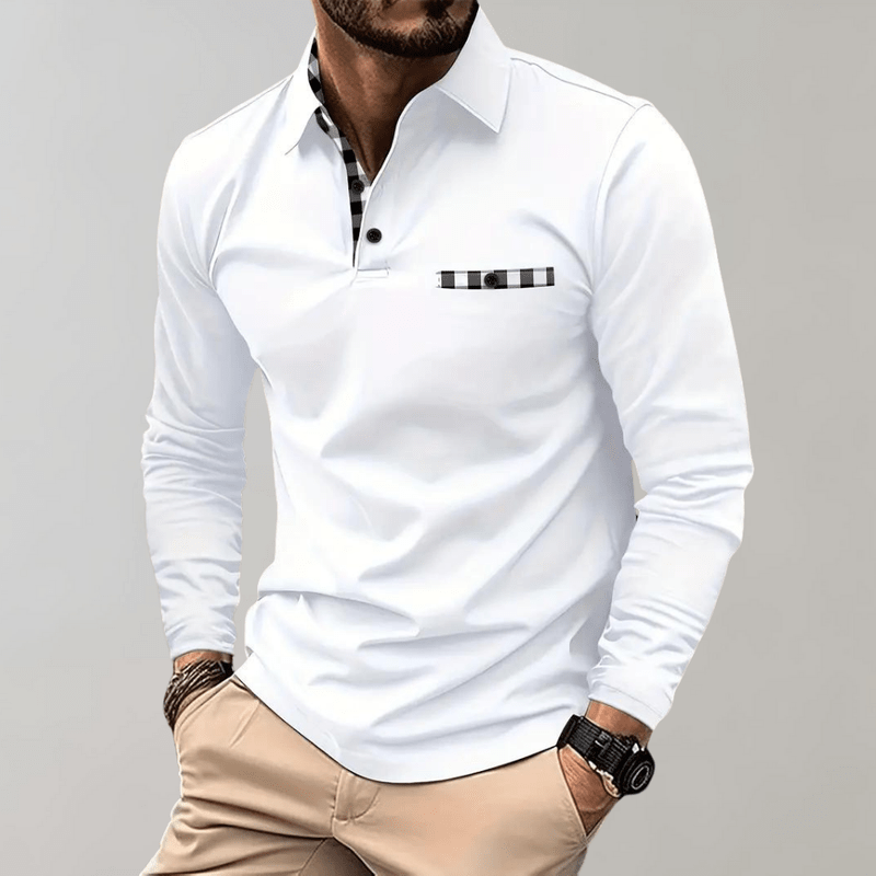 Herr T-shirt Långa Ärmar Stilren Polyester 10
