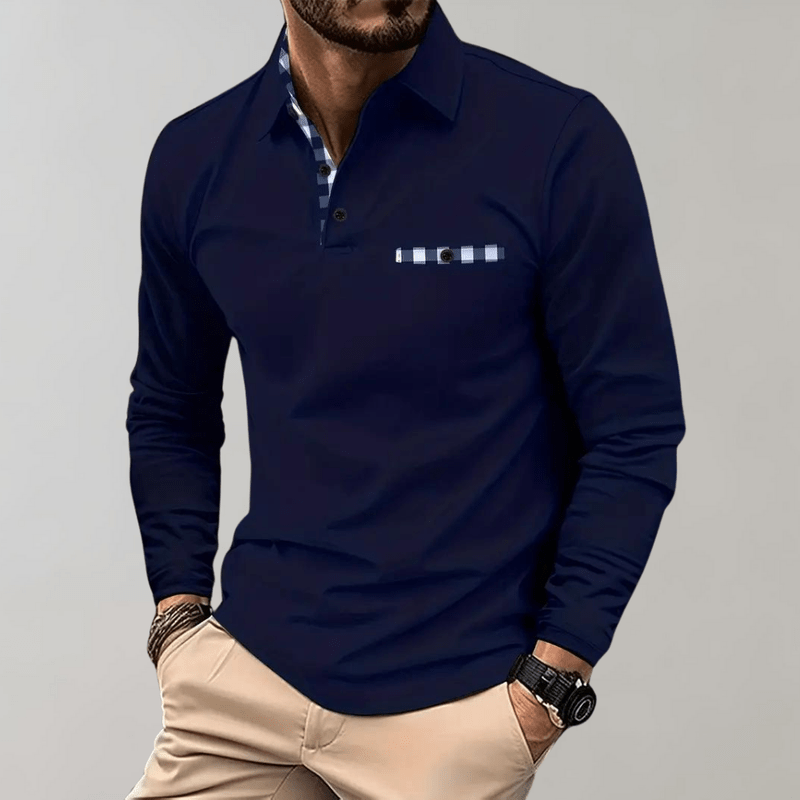 Herr T-shirt Långa Ärmar Stilren Polyester 5
