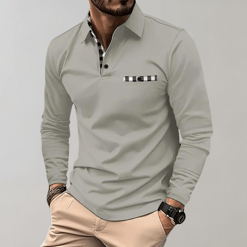 Herr T-shirt Långa Ärmar Stilren Polyester 9