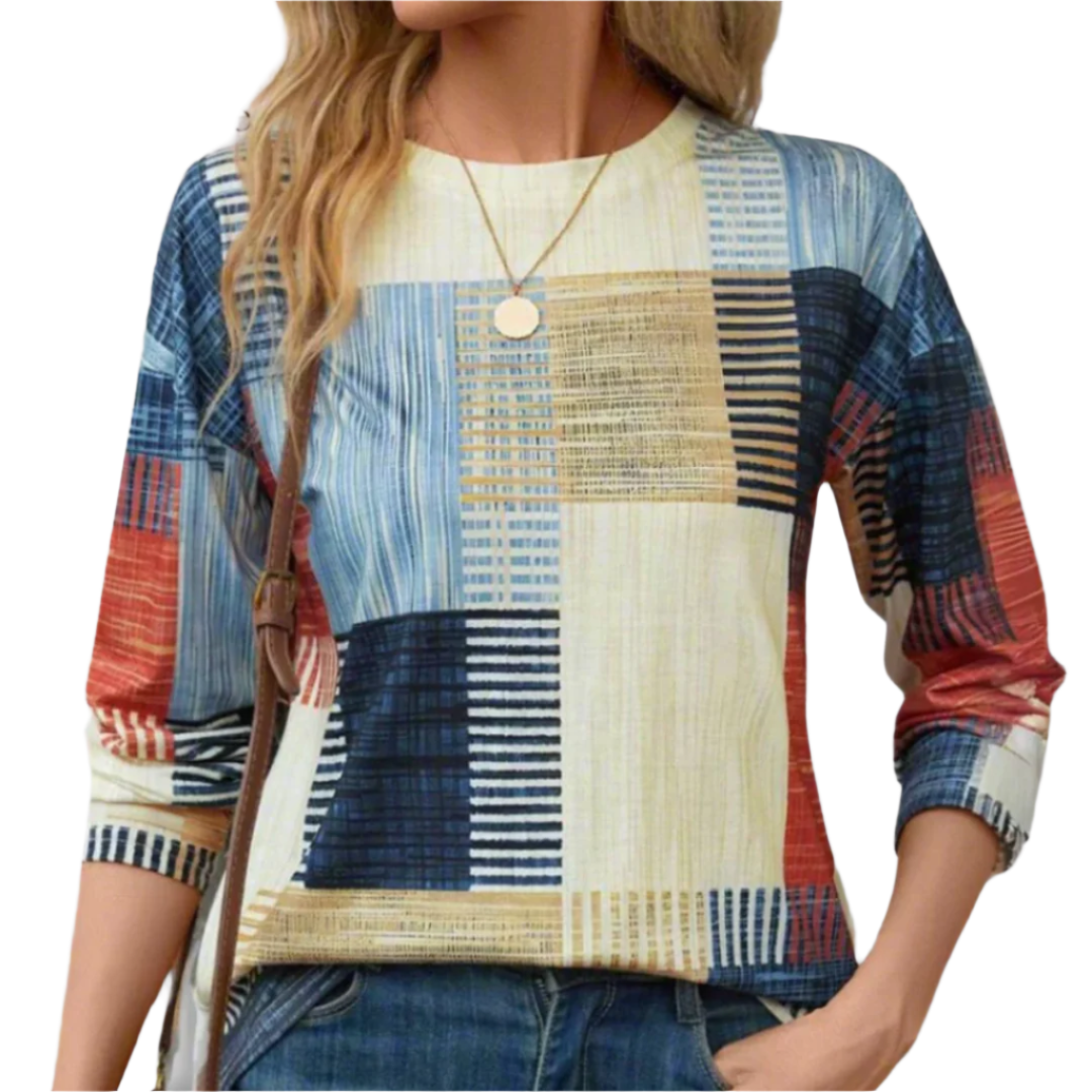 Herr T-shirt Långärmad Geometrisk Mjuk Bomull 0