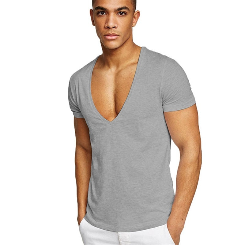 Herr T-shirt med V-ringning Casual 1