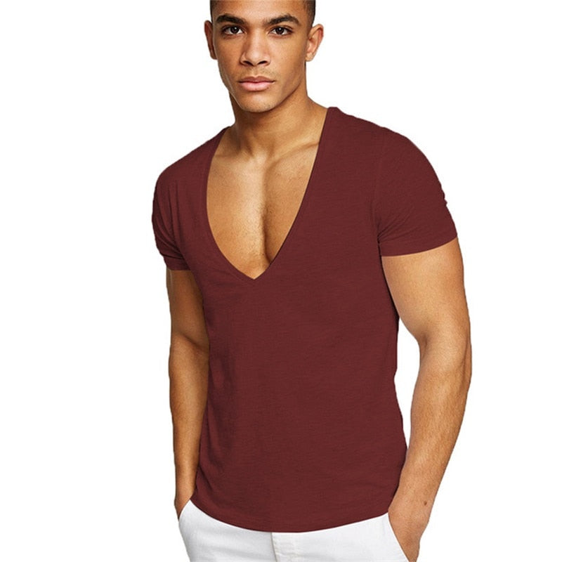 Herr T-shirt med V-ringning Casual 2
