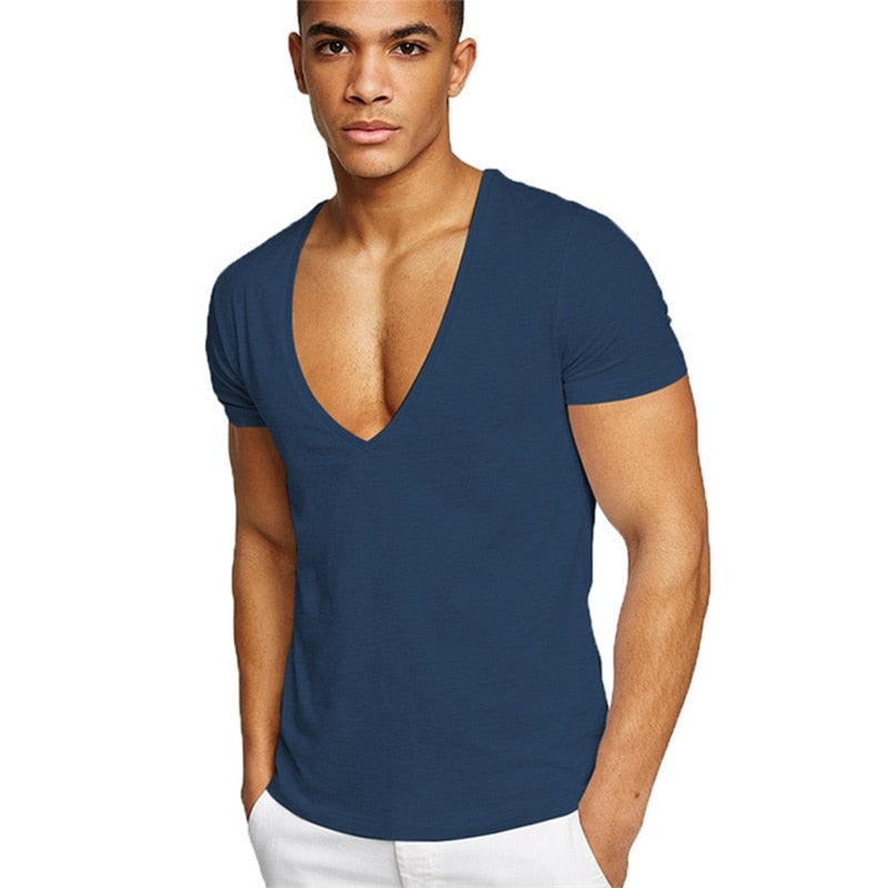 Herr T-shirt med V-ringning Casual 4