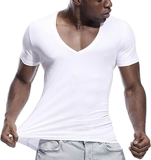 Herr T-shirt med V-ringning Casual 7