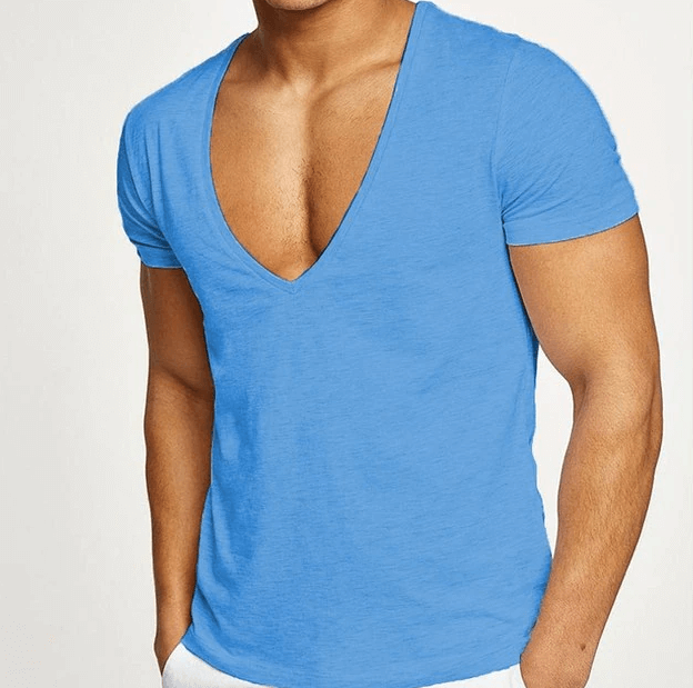 Herr T-shirt med V-ringning Casual 8