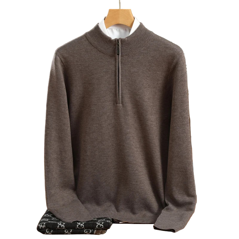 Herr Tröja Halvhög Krage Merinoull Pullover 0
