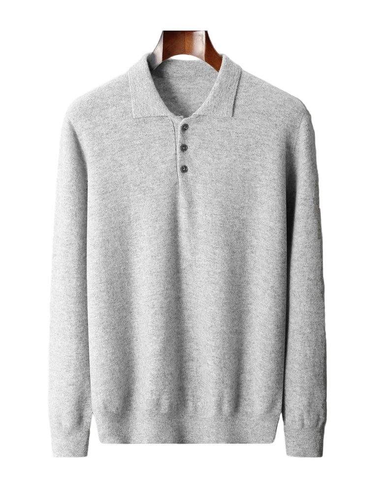 Herr Tröja Knappad Pullover i 100% Merinoull 0