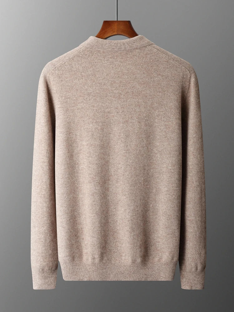 Herr Tröja Knappad Pullover i 100% Merinoull 3