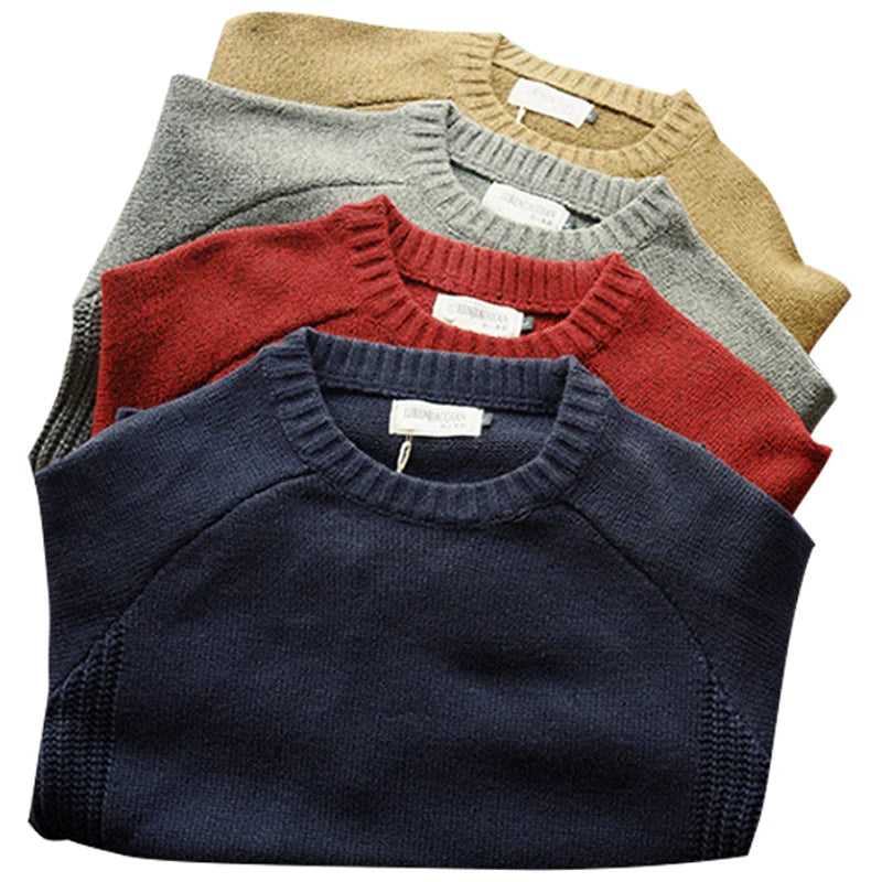 Herr Tröja Oversize Stickad Varm Pullover 1
