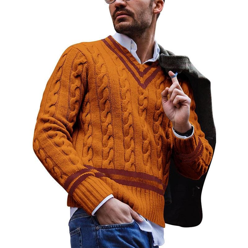 Herr Tröja Stickad Modern Höststil 0