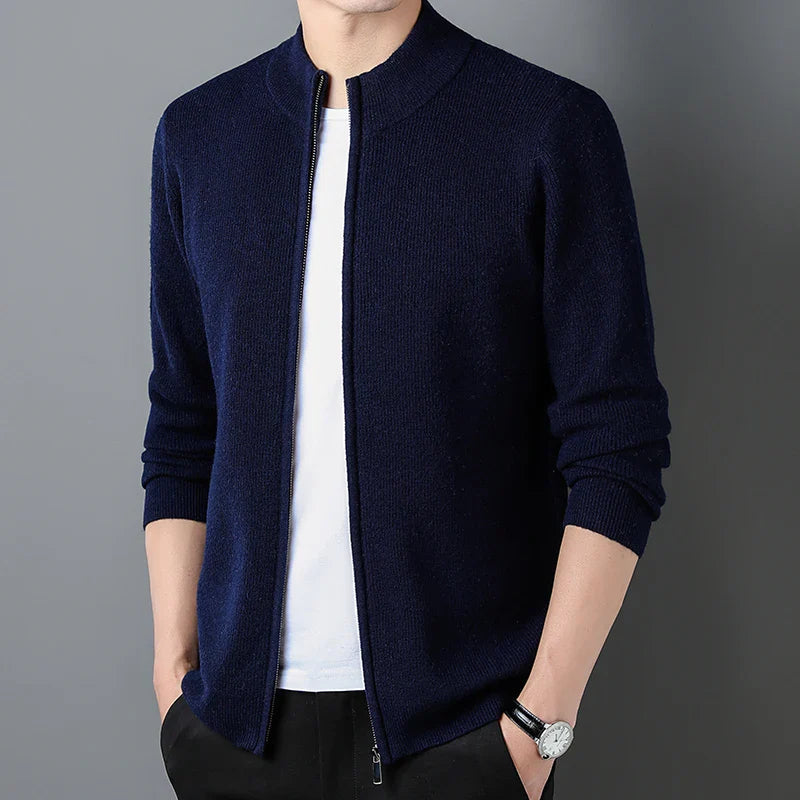 Herr Zip-Cardigan med Ståkrage 3