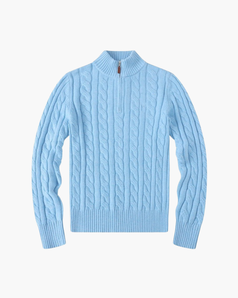 Herr Zip-Up Cardigan med Hög Krage 4