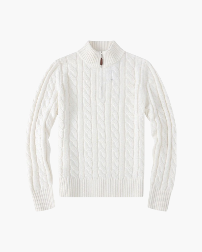 Herr Zip-Up Cardigan med Hög Krage 5