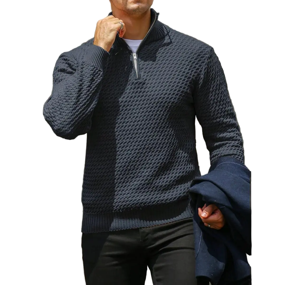 Herr Zip Up Tröja med Modern Design 0