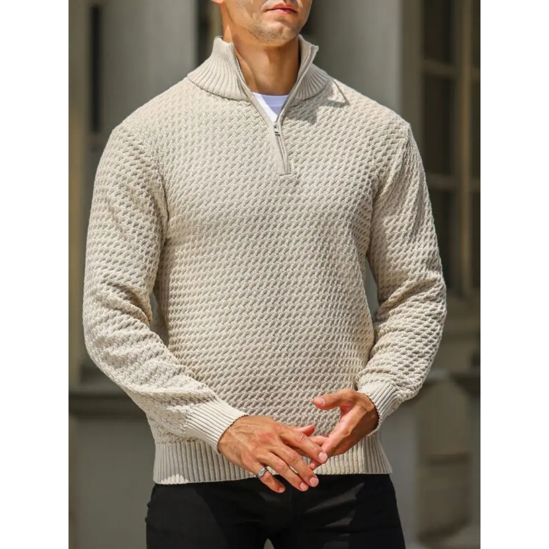 Herr Zip Up Tröja med Modern Design 4