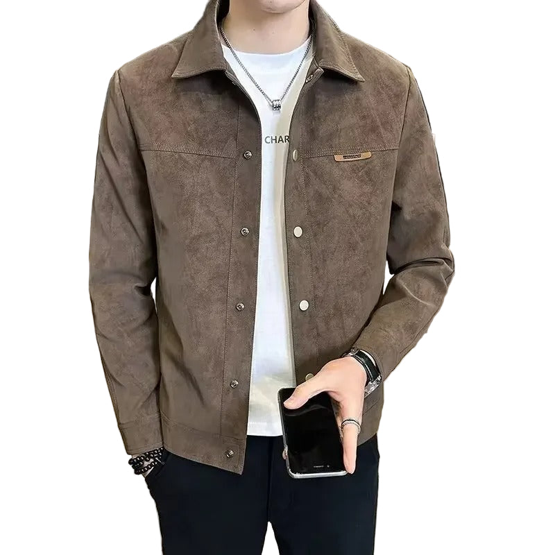 Herrar Skinnjacka Modern Design med Dragkedja 0