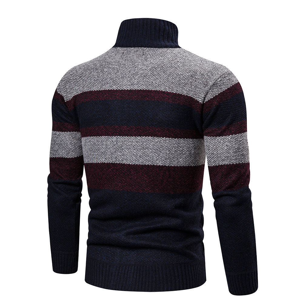Herrar Striped Slim Fit Stickad Cardigan 5