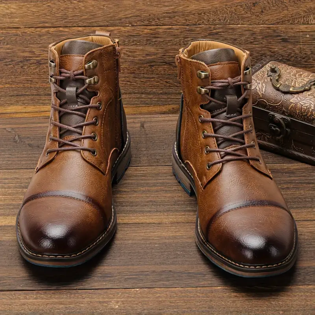 Herrar Vintage Skor Med Robust Design 1