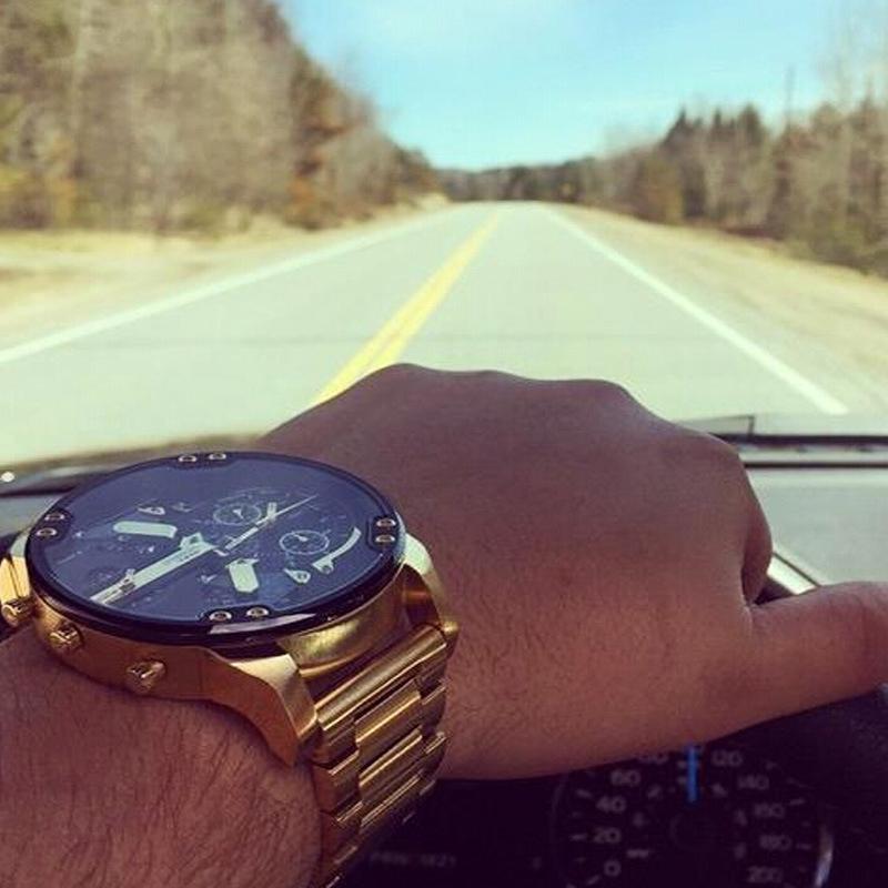 Herrarnas Chronograph Klocka i Rostfritt Stål 3