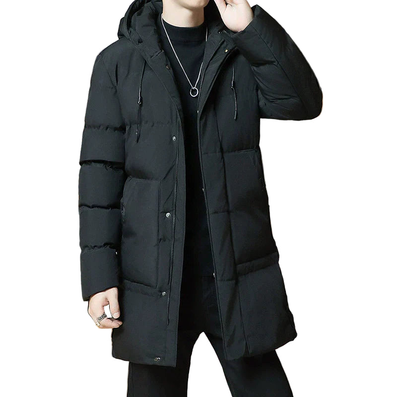 Herrarnas Långärmad Jacka Med Huva - Vadderad - Kviltad 0
