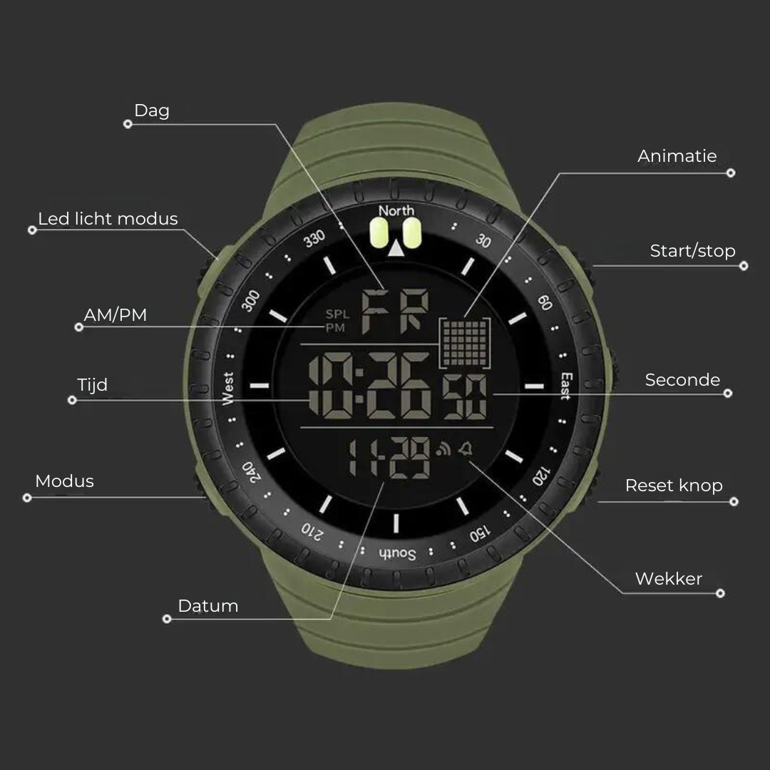 Herrarnas Utomhusklocka Multifunktionell 3